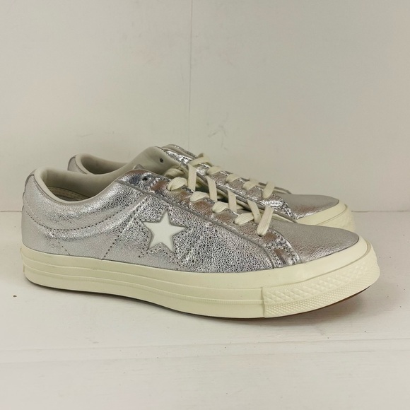 Converse One Star Ox Metallic Leather Shoe Size 8 Women - Picture 3 of 8